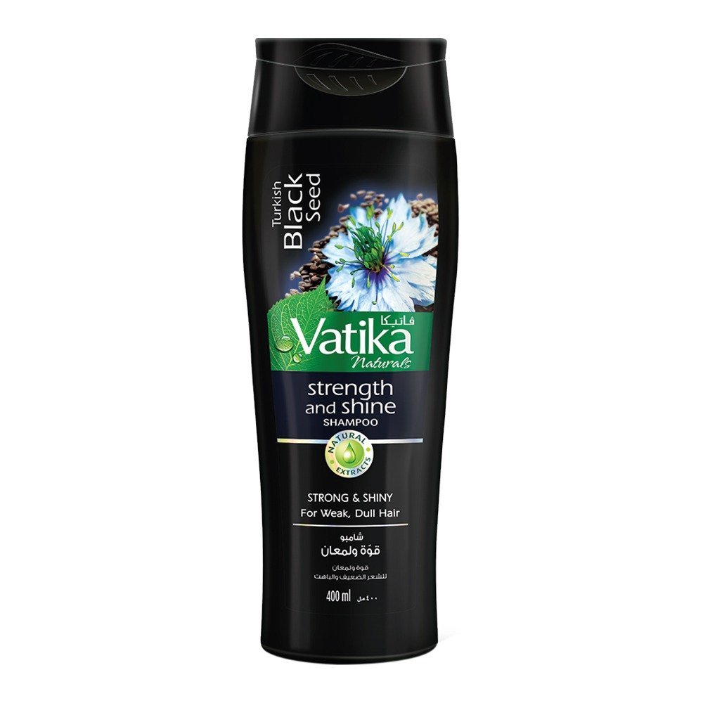 Dabur Vatika Naturals Turkish Black Seed Strength And Shine Shampoo, For Weak & Dull Hair, 185ml