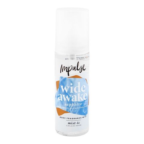 Impulse Wide Awake Sapphire Grapefruit, Eucalptus, Basil Body Fragrance Mist, For Men & Women, 150ml