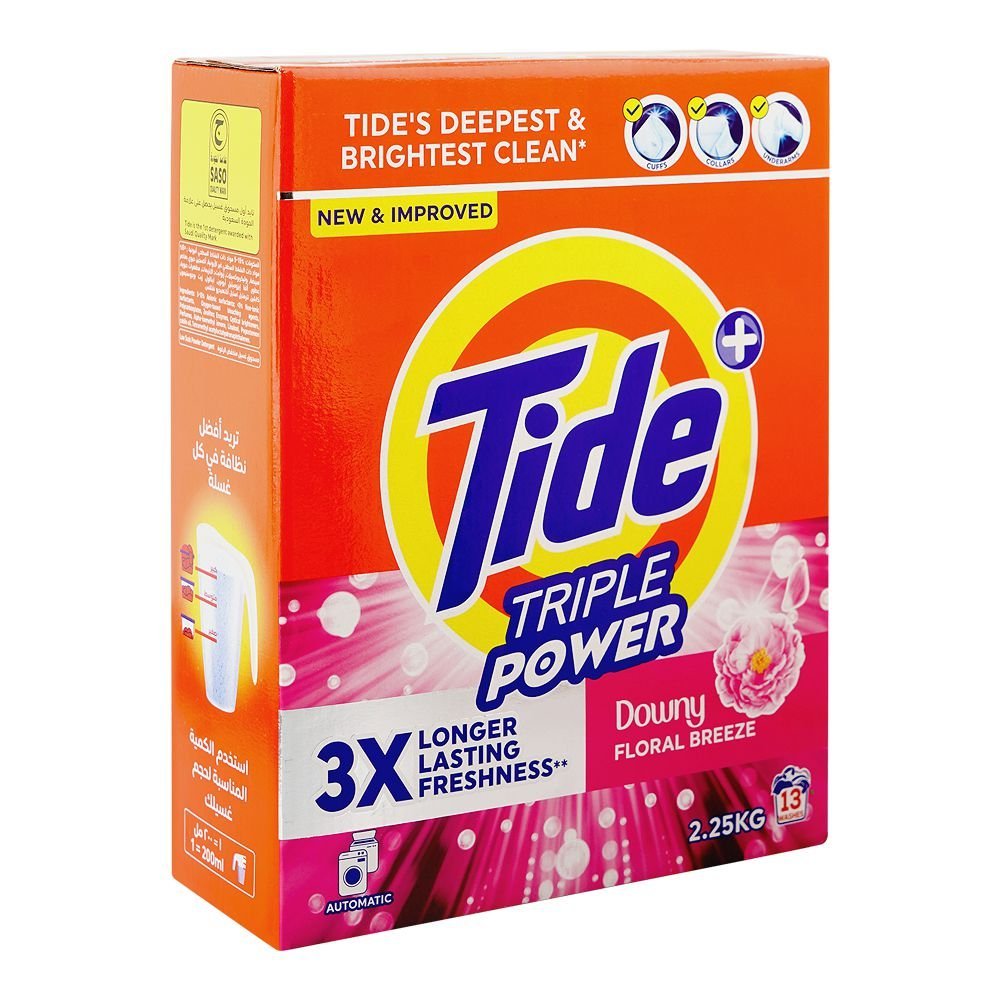 Tide Triple Power Downy Floral Breeze Washing Powder, 2.25 KG Box