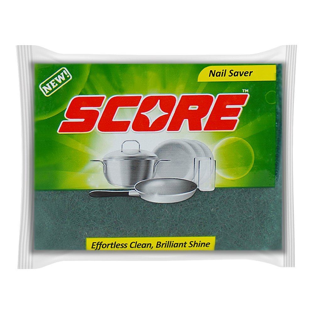 Score Kitchen Green Scourer With Sponge, Nail Saver, 1-Pack