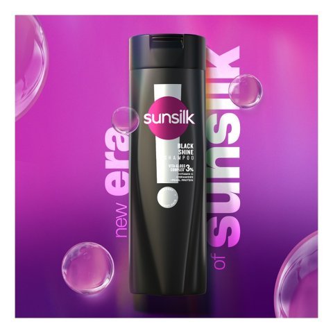 Sunsilk Black Shine Vita-Gloss Complex 30% Shampoo, Vitamin C & Ceramides, For Glossy Hair, 185ml