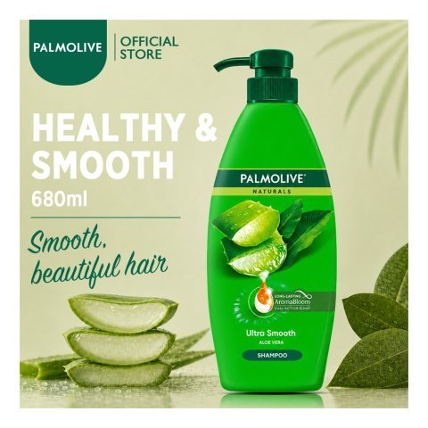 Palmolive Naturals Healthy & Smooth Shampoo, Aloe Vera & Fruit Vitamins, For Healthy & Smooth Hair, 680ml
