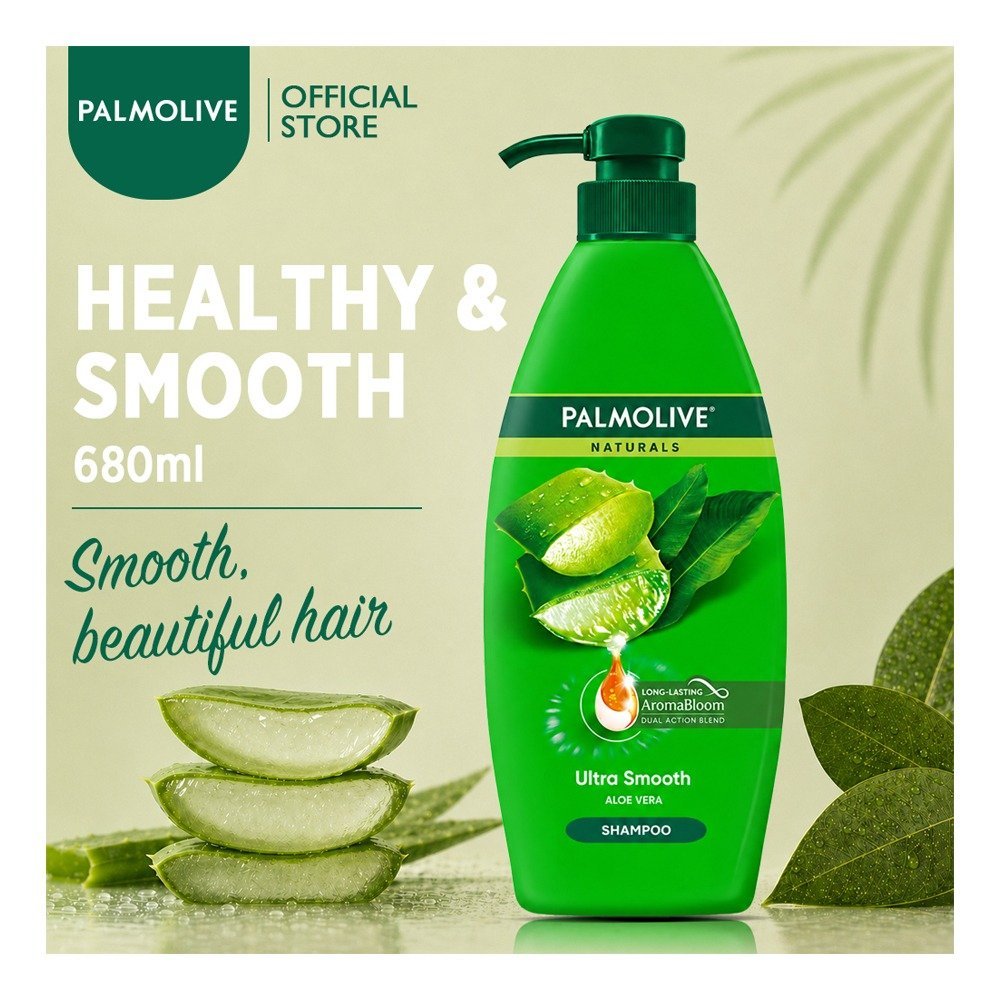 Palmolive Naturals Healthy & Smooth Shampoo, Aloe Vera & Fruit Vitamins, For Healthy & Smooth Hair, 680ml