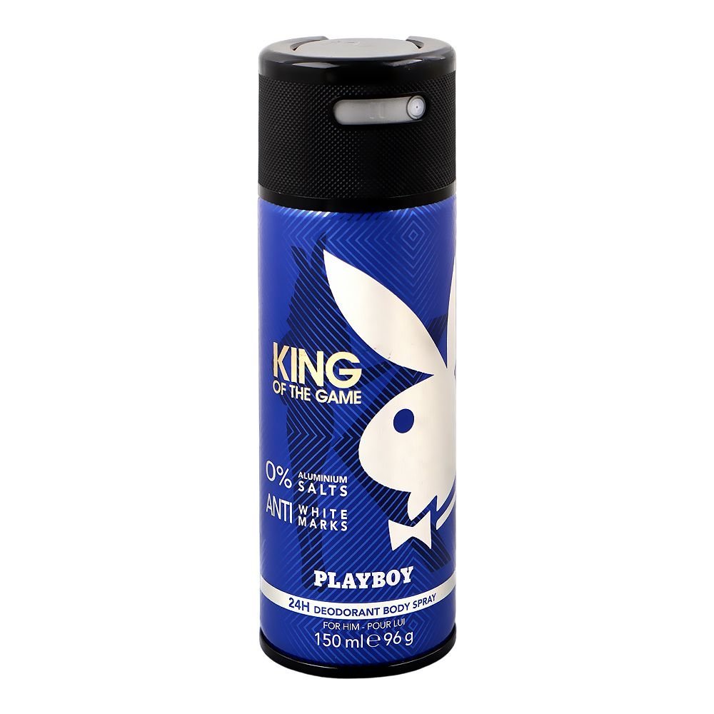 Playboy King Of The Game For Him Anti White Marks 24H Deodorant Body Spray, 150ml