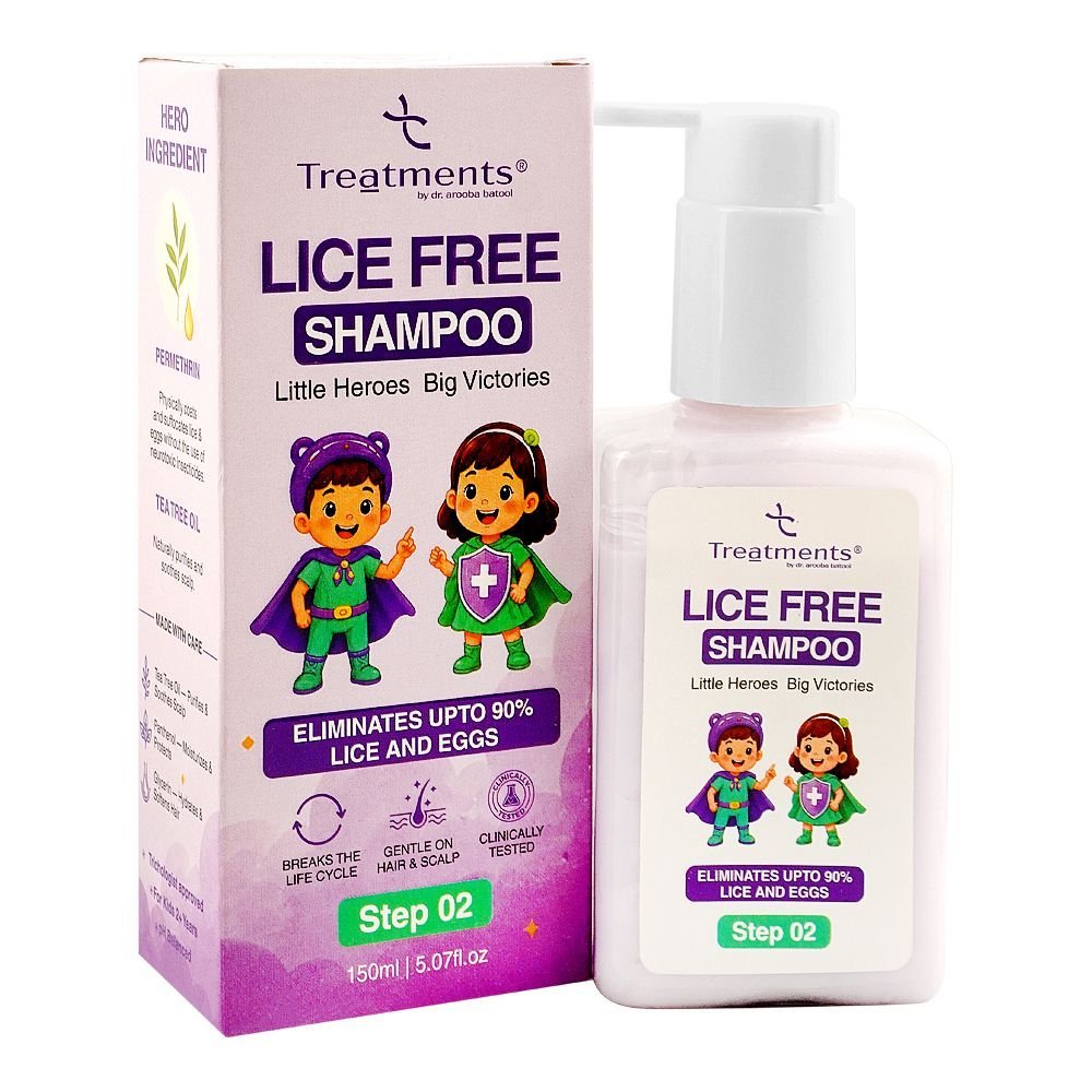 Treatments Lice Free Shampoo, Tea Tree Oil, For 2+ Years, 150ml