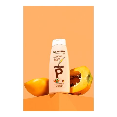 Elmore Skin Whitening Natural Moisturizing Body Lotion, Papaya, Vitamin E & Sunscreen, All Skin Type, 250ml