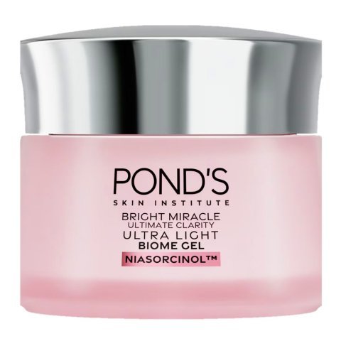 Pond's Bright Miracle Ultra-Light Biome Gel Niasorcinol Cream, Niacinamide, Citric Acid, For Skin Brightening, 50g
