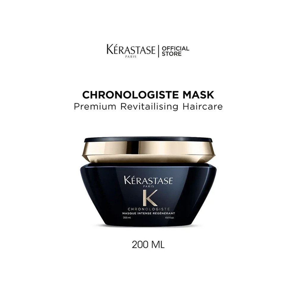 Kerastase Chronologiste Hair Mask Intense Régénérant, Moisturizes Hair & Scalp For Soft, Shiny Hair, Anti Frizz Deep Conditioning Mask, For Dry, Damaged Hair, 200ml