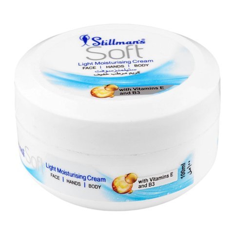 Stillman's Soft Light Moisturizing Cream, Vitamin E & B3, Glycerin, For Moisturizing Skin, 100ml