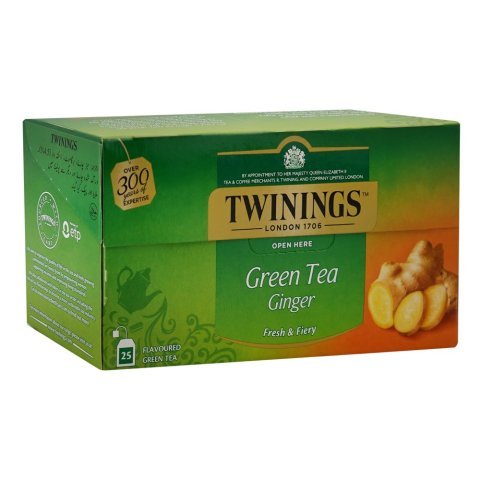 Twinings Green Tea Ginger Tea Bag, 25-Pack