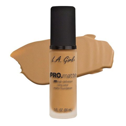 L.A. Girl Pro Matte HD Long Wear Matte Foundation, GLM676 Light Tan, 30ml