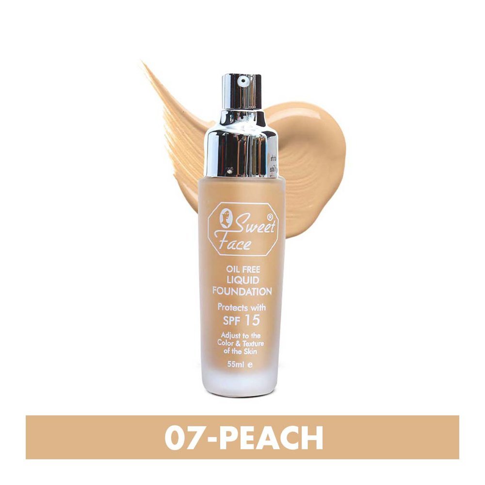 Sweet Face Real Base Oil Free Liquid Foundation, 07 Peach, 55ml