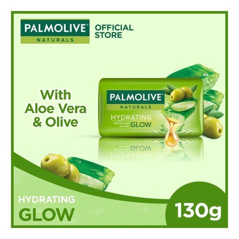 Palmolive Naturals Hydrating Glow Soap, Aloe Vera + Olive, 130g
