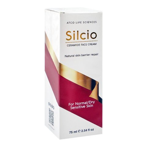 Atco Life Sciences Silcio Ceramide Face Cream, Glycerin, Shea Butter, For Normal, Dry & Sensitive Skin, 75ml