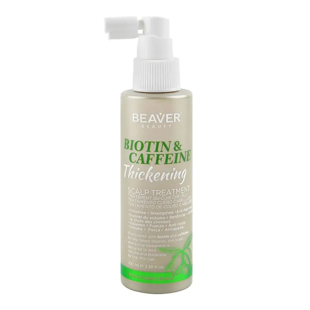 Beaver Beauty Biotin & Caffeine Thickening Scalp Treatment, For Fine & Thin Hair, 100ml