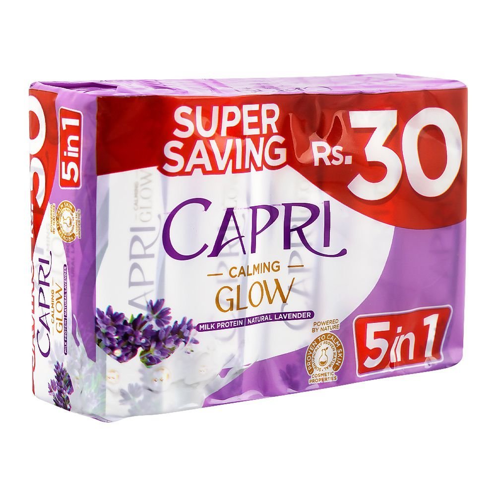 Capri 5-In-1 Glow Lavender Purple Soap, 5 X 100g, Saving Pack