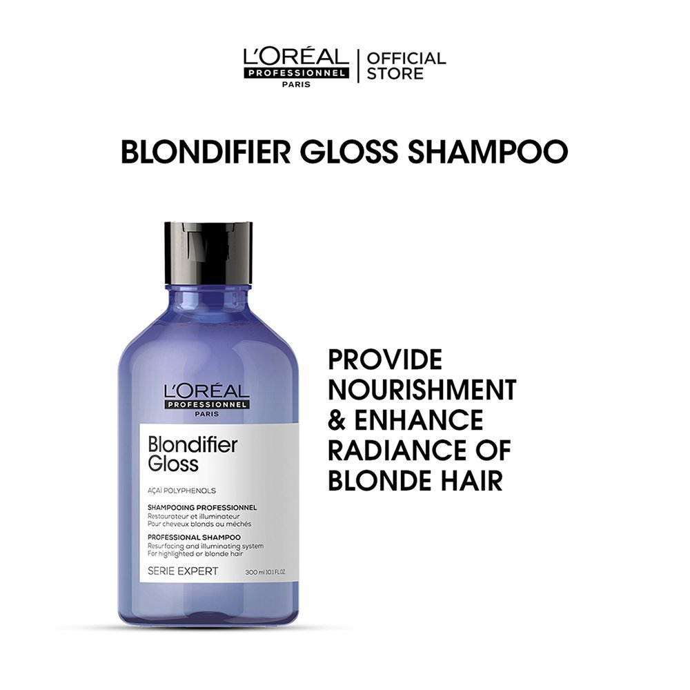 L'Oreal Professionnel Serie Expert Blondifier Shampoo 300 ML - For Highlighted & Bleached Hair With Acai Polyphenols