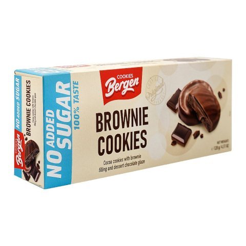 Bergen Brownie Cookies, No Added Sugar, 128g