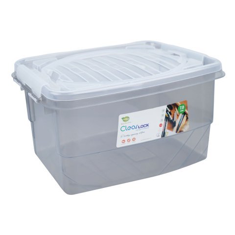 Appollo Clear Lock Storage Box, BPA Free, Large, 7 Liters, Black