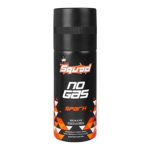 Hemani Squad, No Gas Spark Deodorant, Body Spray, Eau De Parfum, For Men & Women, 150ml