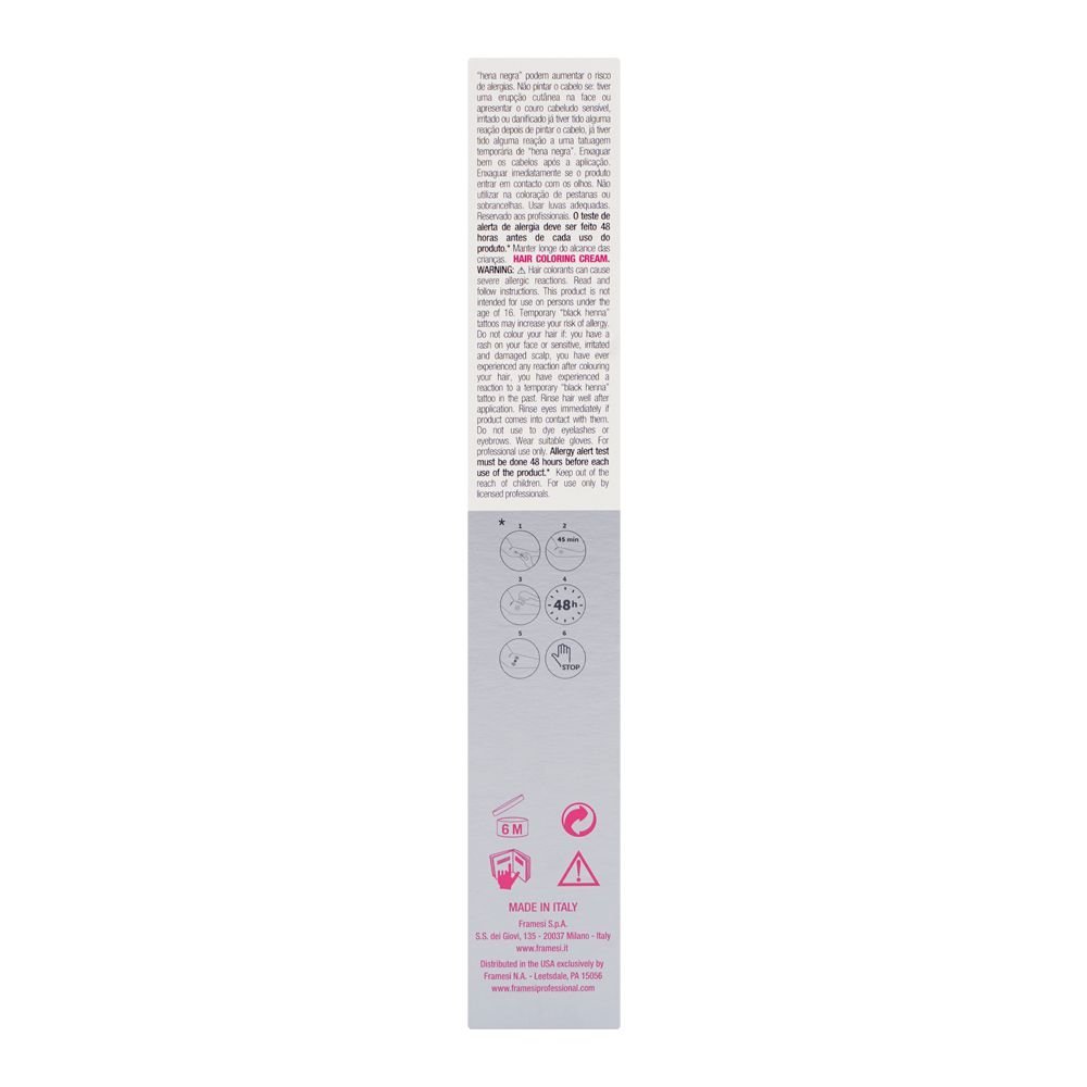 Framesi Framcolor Glamour Hair Coloring Cream, 4.12 Medium Chestnut Natural Ash, 100ml