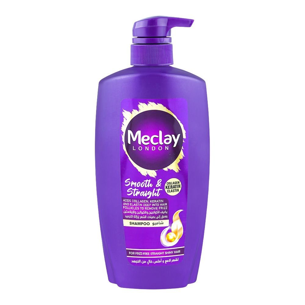 Meclay London Collagen Keratin Elastin Smooth & Straight Shampoo, For Frizzy Hair, 660ml