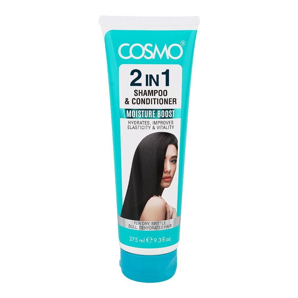 Cosmo Moisture Boost 2-In-1 Shampoo & Conditioner, Aloe Vera, For Dull & Dry Hair, 275ml