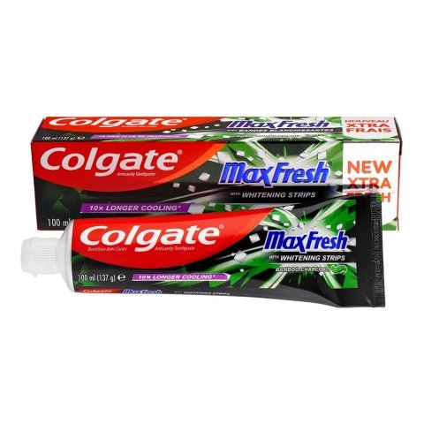 Colgate Max Fresh Bamboo Charcoal With Whitening Strips Toothpaste, 100ml