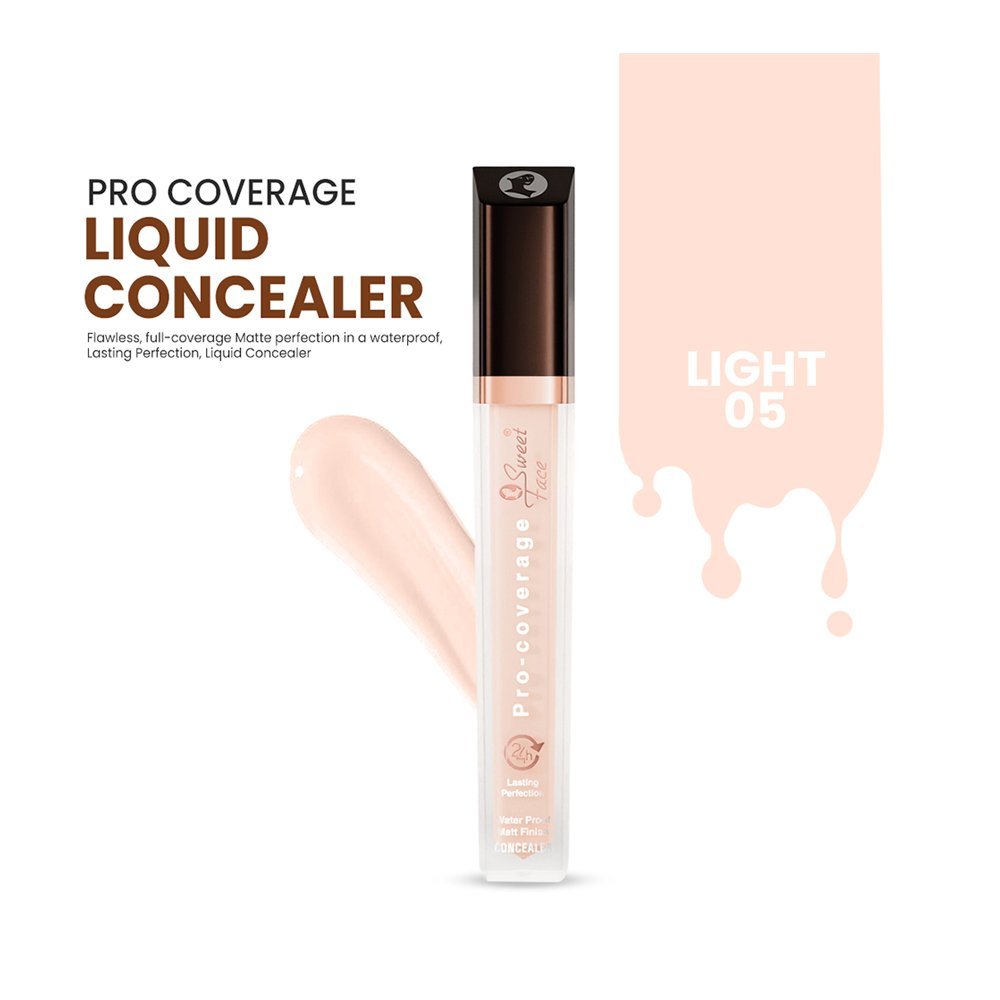 Sweet Face Pro-Coverage Waterproof Matt Finish Concealer, 05 Light