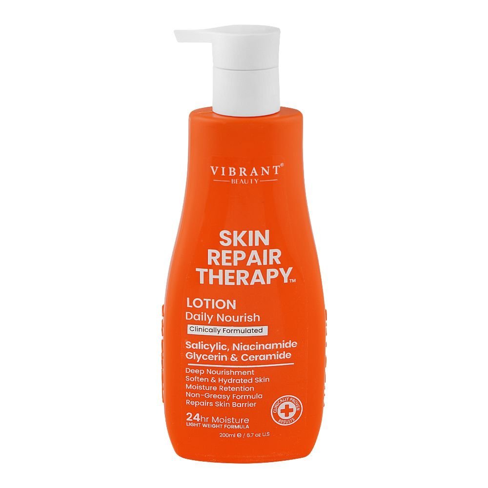 Vibrant Beauty Skin Repair Therapy Daily Nourish Lotion, Salicylic, Niacinamide, Glycerin & Ceramide, For All Types Of Skin, 200ml