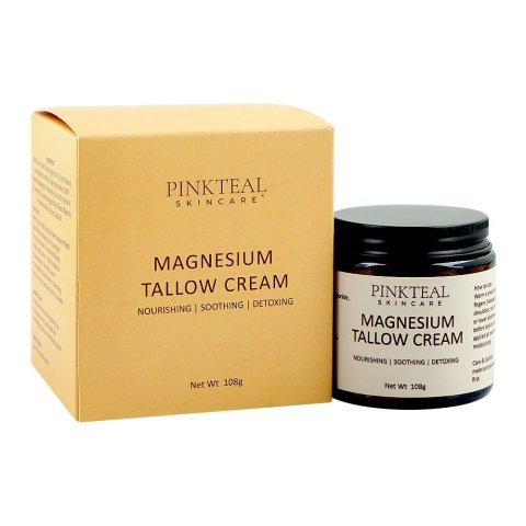 Pinkteal Skincare Magnesium Tallow Cream, Shea Butter, Vitamin E, For Dry Skin, 108g