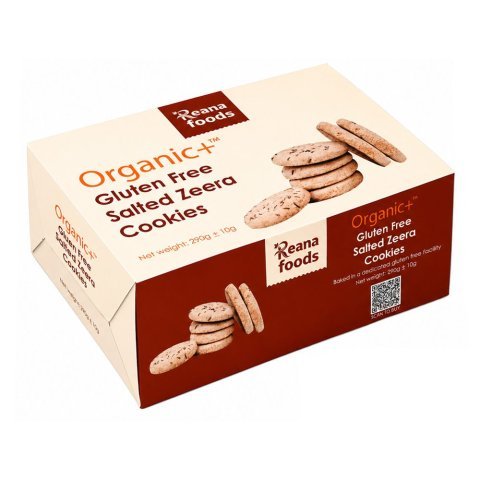 Reana Food Organic Salted Zeera Cookies, Gluten Free, 290g