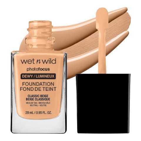 Wet n Wild Photo Focus Dewy Foundation, Vegan, Classic Beige, 28ml