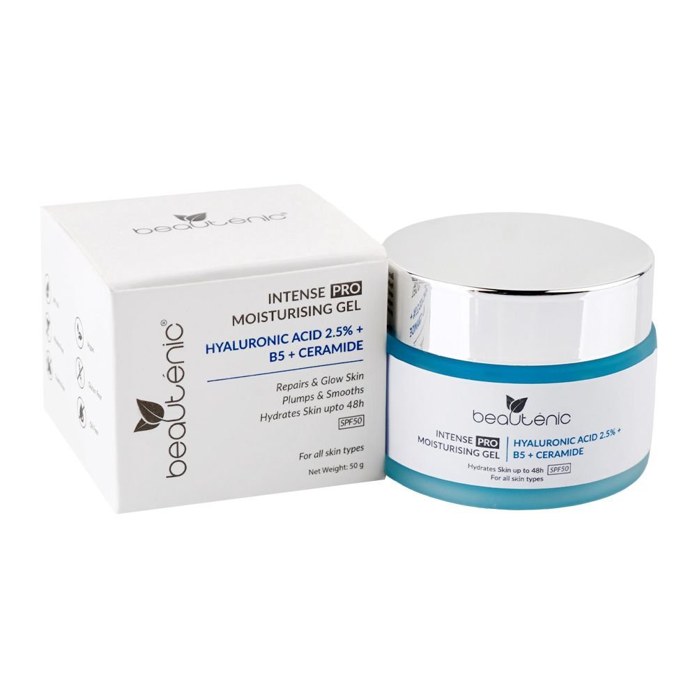 Beautenic Hyaluronic Acid 2.5% + B5 + Ceramide Intense Pro Moisturizing Gel, For All Types Of Skin, 50g