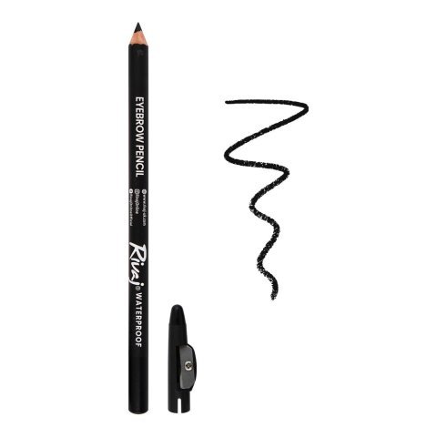 Rivaj UK Waterproof Eyebrow Pencil With Sharpener, Black