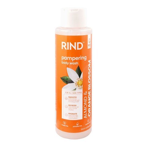 Rind Almond & Orange Blossom Pampering Body Wash, Phthalate & Paraben Free, For All Types Of Skin, 606ml