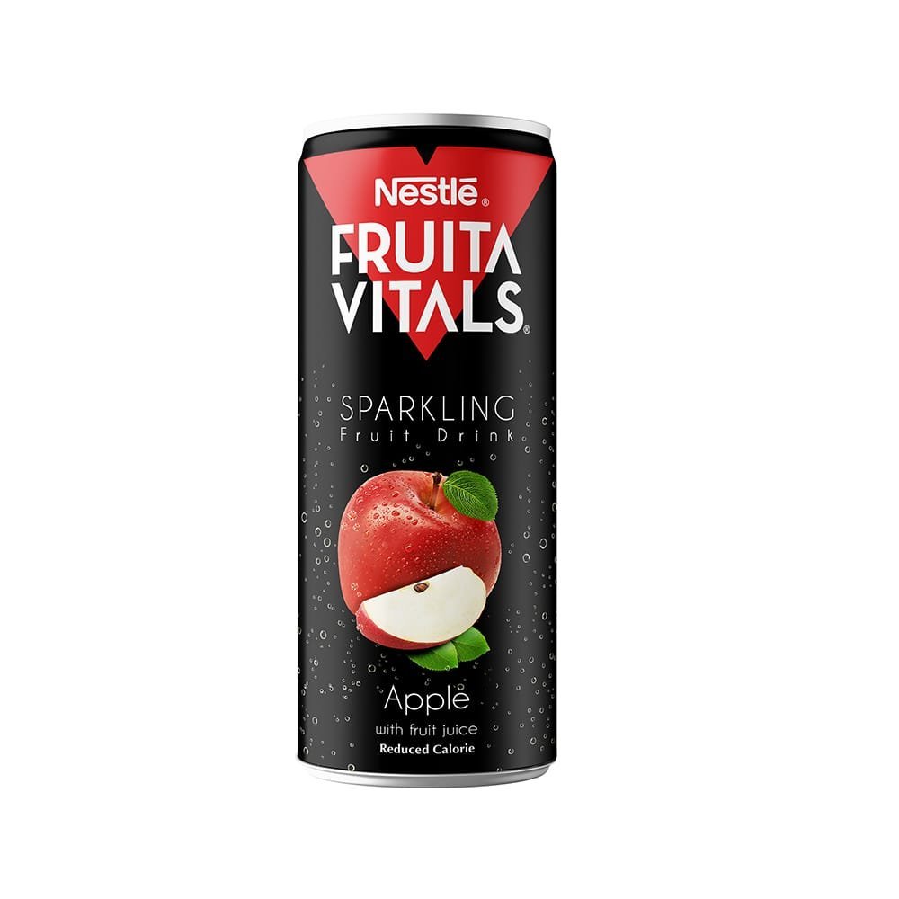 Nestle Fruita Vitals Sparkling Apple Juice Can, 250ml