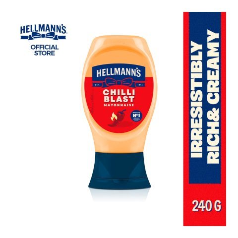 Hellmann's Irresistibly Rich & Creamy Chilli Mayonnaise for Burgers, Wraps & Fries, Chilli Blast Flavoured Mayonnaise, Made with Real Chilli, 240g