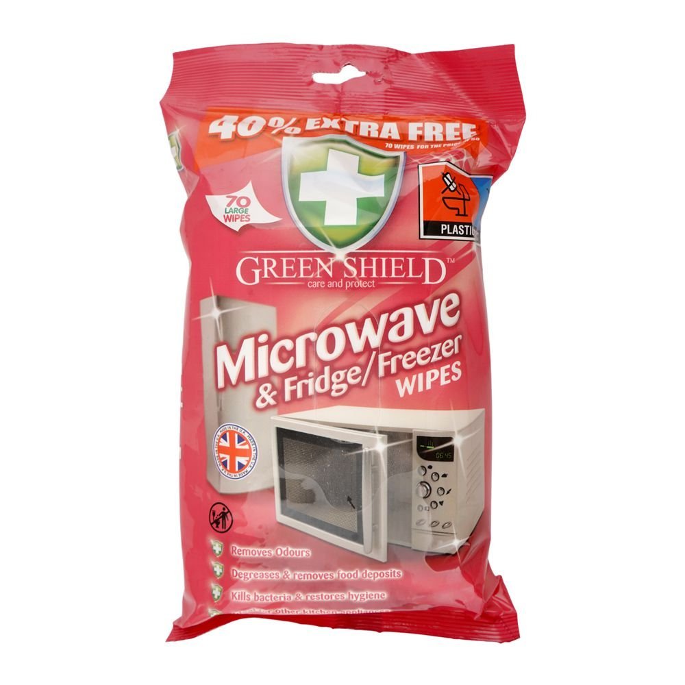 Green Shield Microwave & Fridge/Freezer Wipes, Large 70-Pack