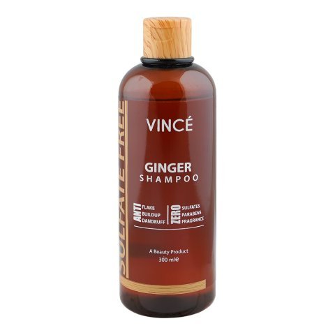 Vince Ginger Shampoo, Sulfates, Paraben & Fragrance Free, For Dry Hair, 300ml