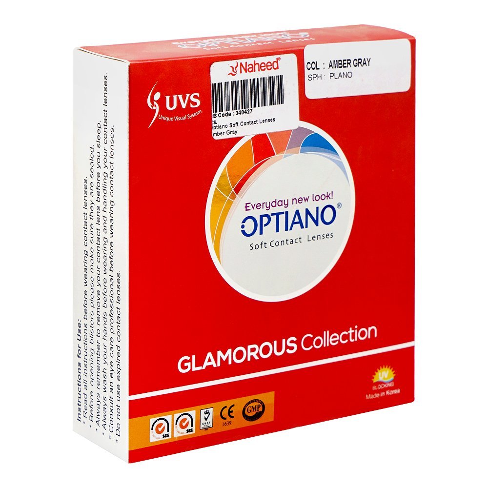 Optiano Soft Contact Lenses, Amber Gray