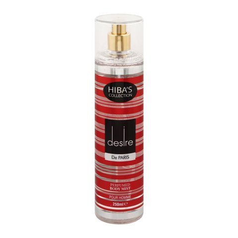 Hiba's Collection Desire Perfumed Pour Homme Body Mist, For Men, 250ml