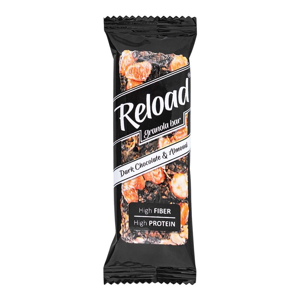 Reload Granola Bar, Dark Chocolate & Nuts, High Fiber & Protein, Gluten Free 40g