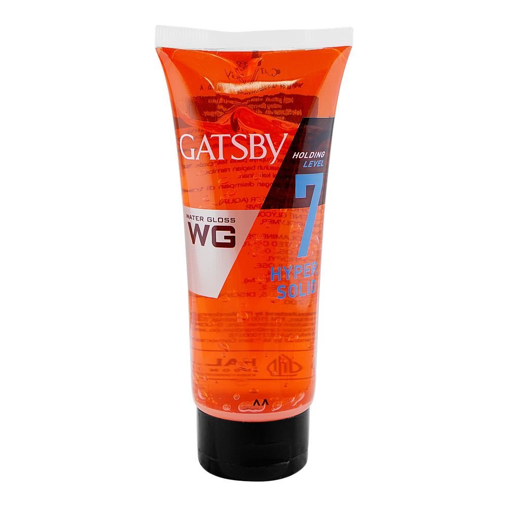 Gatsby Water Gloss Hyper Solid Hold Hair Gel, Level 7, 100g