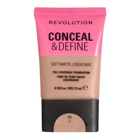 Makeup Revolution Conceal & Define Soft Matte Full Coverage Foundation, F4C, 23ml