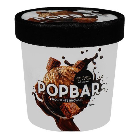 Wholesome Foods Popbar Chocolate Brownie Ice Cream, 125ml