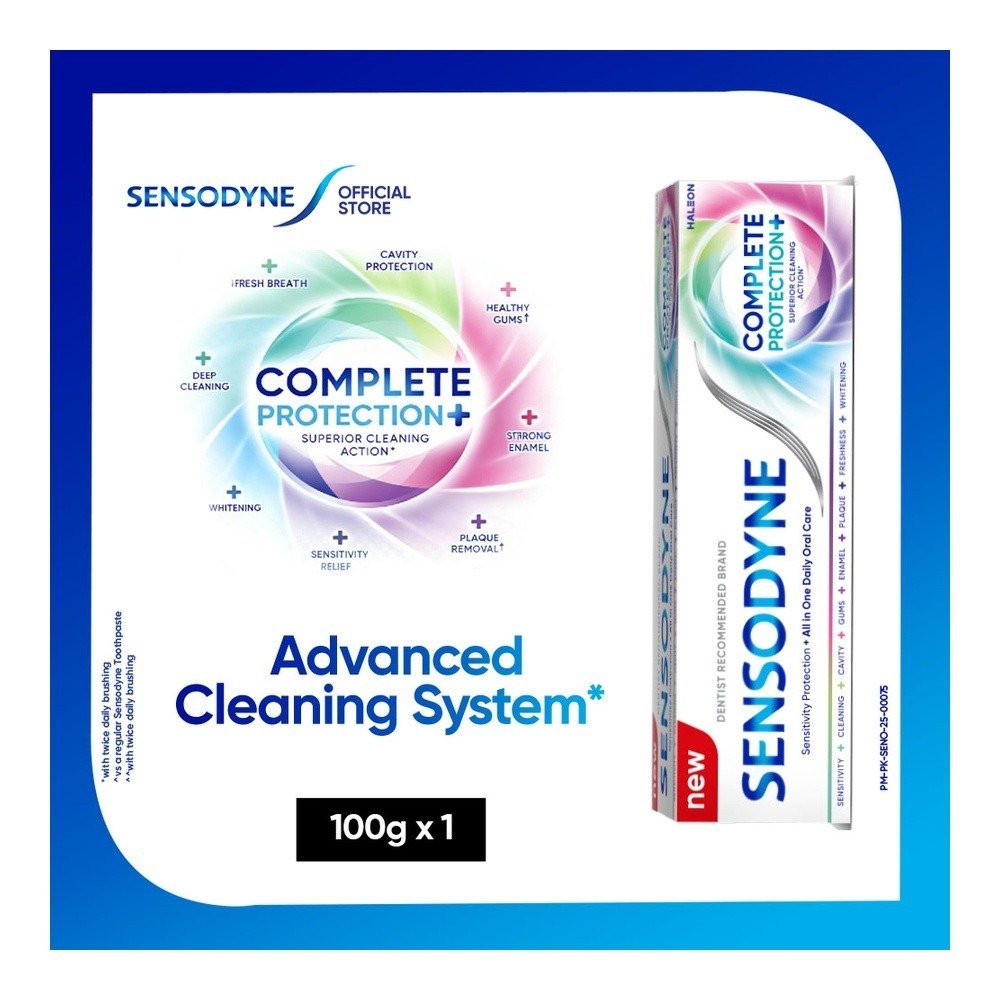 Sensodyne Complete Protection+ Fresh Breath, Superior Cleaning Action Toothpaste, 100g