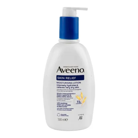 Aveeno Skin Relief Moisturising Lotion, Shea Butter, Glycerin, For Very Dry Skin, 500ml