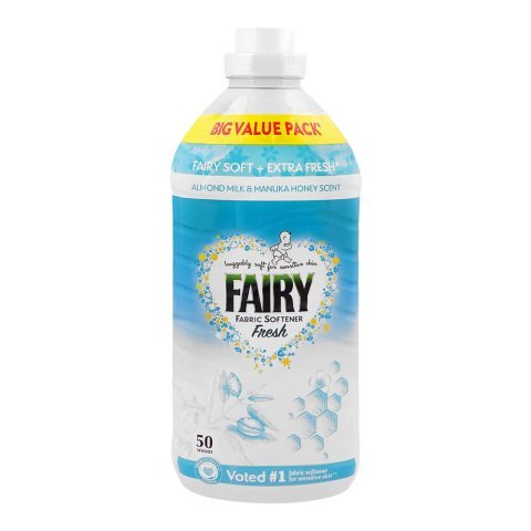 Fairy Fresh Almond Milk & Manuka Honey Scents Fabric Softener, 50 Washes, 1.65 Liters