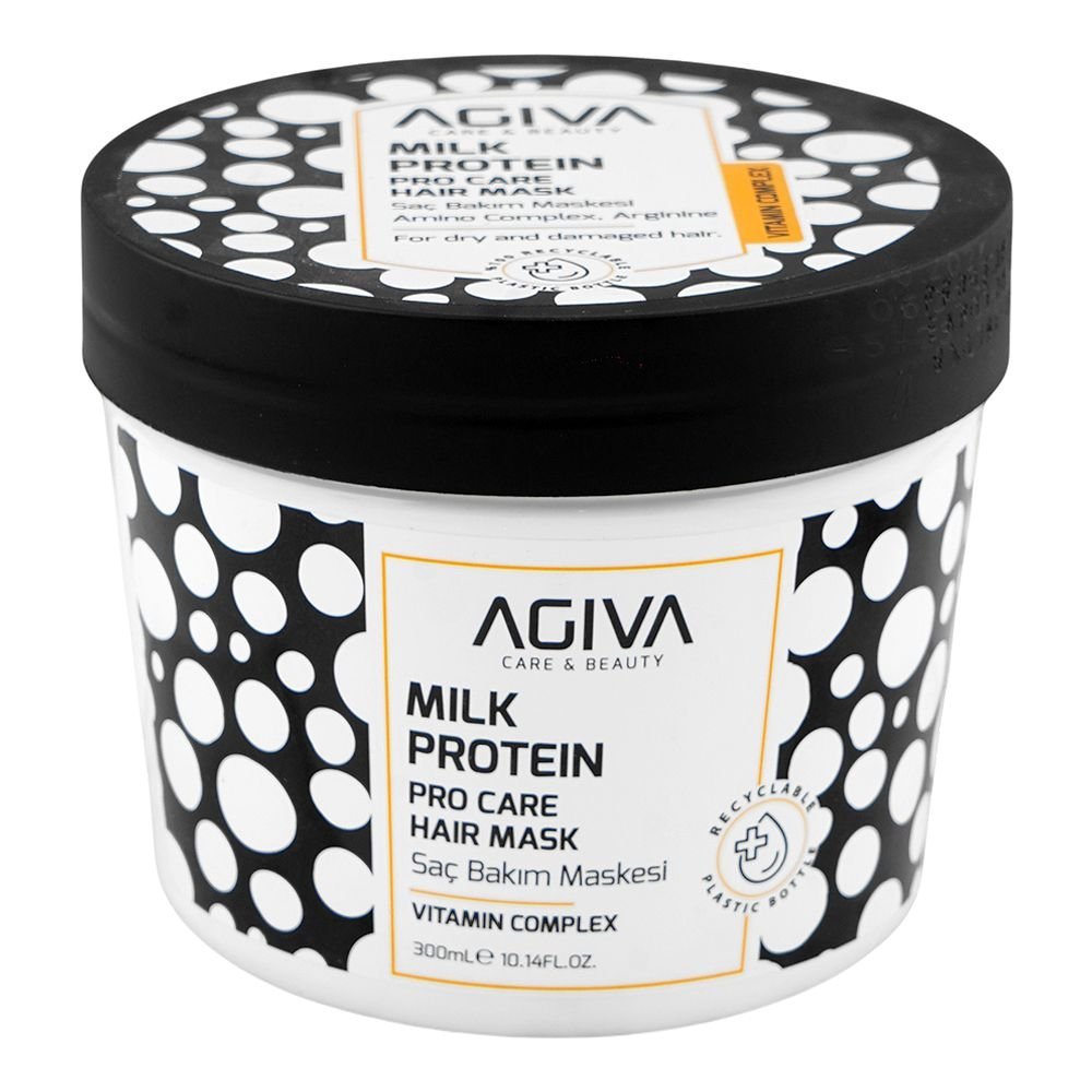 Agiva Care & Beauty Milk Protein Pro Care Vitamin Complex Hair Mask, Glycerin, Citric Acid, For Dry, Damaged & Frizzy Hair, 300ml